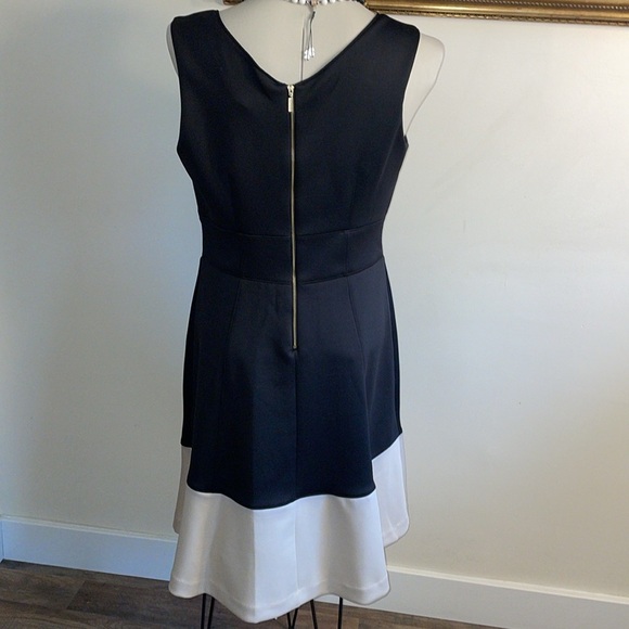 NWT Dress Barn Midi Dress. Black and Cream.  Sleeveless. Back Zipper. Lined.  12 - Picture 3 of 15